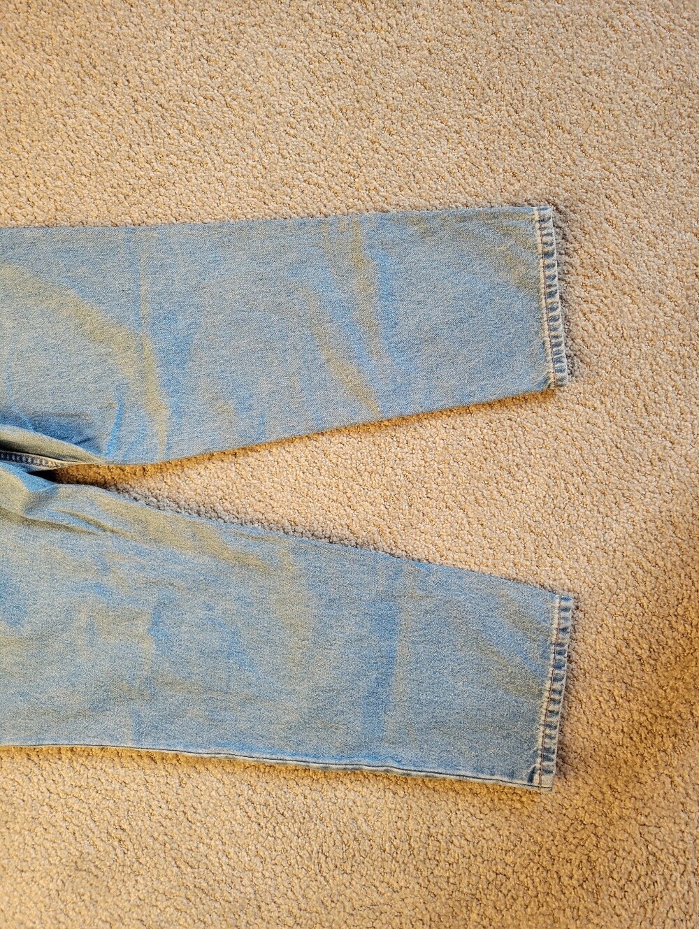 Lands' End Light Wash 100% Cotton Straight Leg Jeans Rigid Denim Womens 12 - Picture 7 of 14